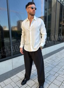Pantaloni eleganti negri Relax Fit P2799-1