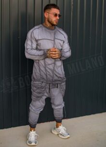 Sport set bărbătească gri cu modern design L0073-2