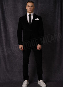 Costum barbatesc din plus negru 2541-3