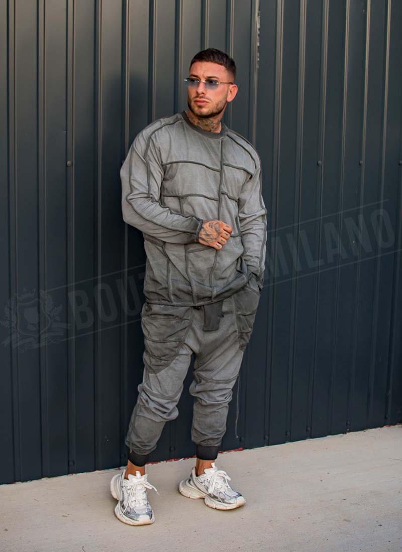 Sport set bărbătească verde cu modern design L0073-3