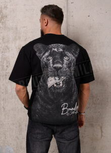 Tricou barbatesc negru cu imprimeu tigru T262-1