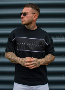 Tricou barbatesc negru „Made by Milano” T080-1