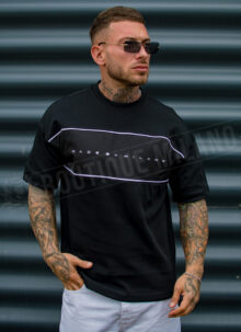 Tricou barbatesc negru „Made by Milano” T080-1
