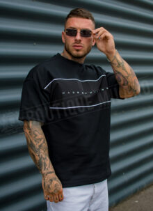 Tricou barbatesc negru „Made by Milano” T080-1