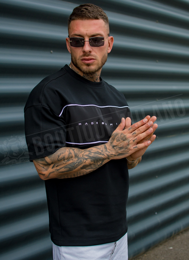 Tricou barbatesc negru „Made by Milano” T080-1