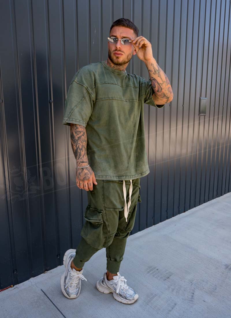 myjki-set-teniska-i-kargo-pantalon-l26106-3-1-1 Set barbatesc verde - tricou si pantaloni cargo L26106-3