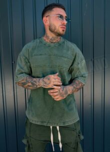Set barbatesc verde - tricou si pantaloni cargo L26106-3