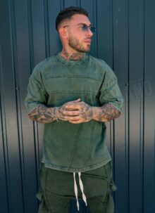 Set barbatesc verde - tricou si pantaloni cargo L26106-3