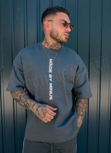 Set barbatesc sport antracit - tricou si pantaloni cargo din fas L26120-2