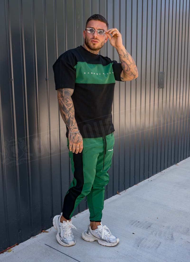 Set sport bărbătesc negru si verde Milano L079-8