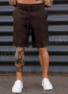 Pantaloni barbatesti scurti Italieni din IN maro KP27100-7