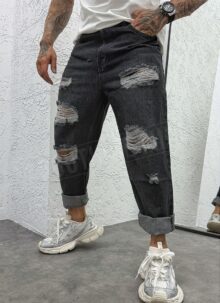 Blugi barbatesti negri tip Boyfriend A6350-2