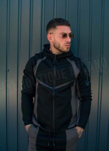 Set barbatesc sport premium negru si gri inchis L067-1