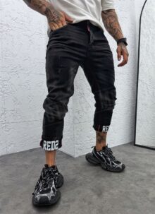 Set barbatesc denim negru L879-1
