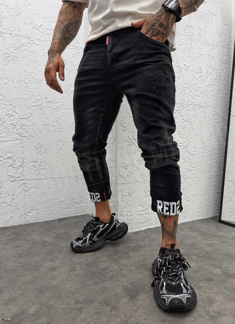Set barbatesc denim negru L879-1