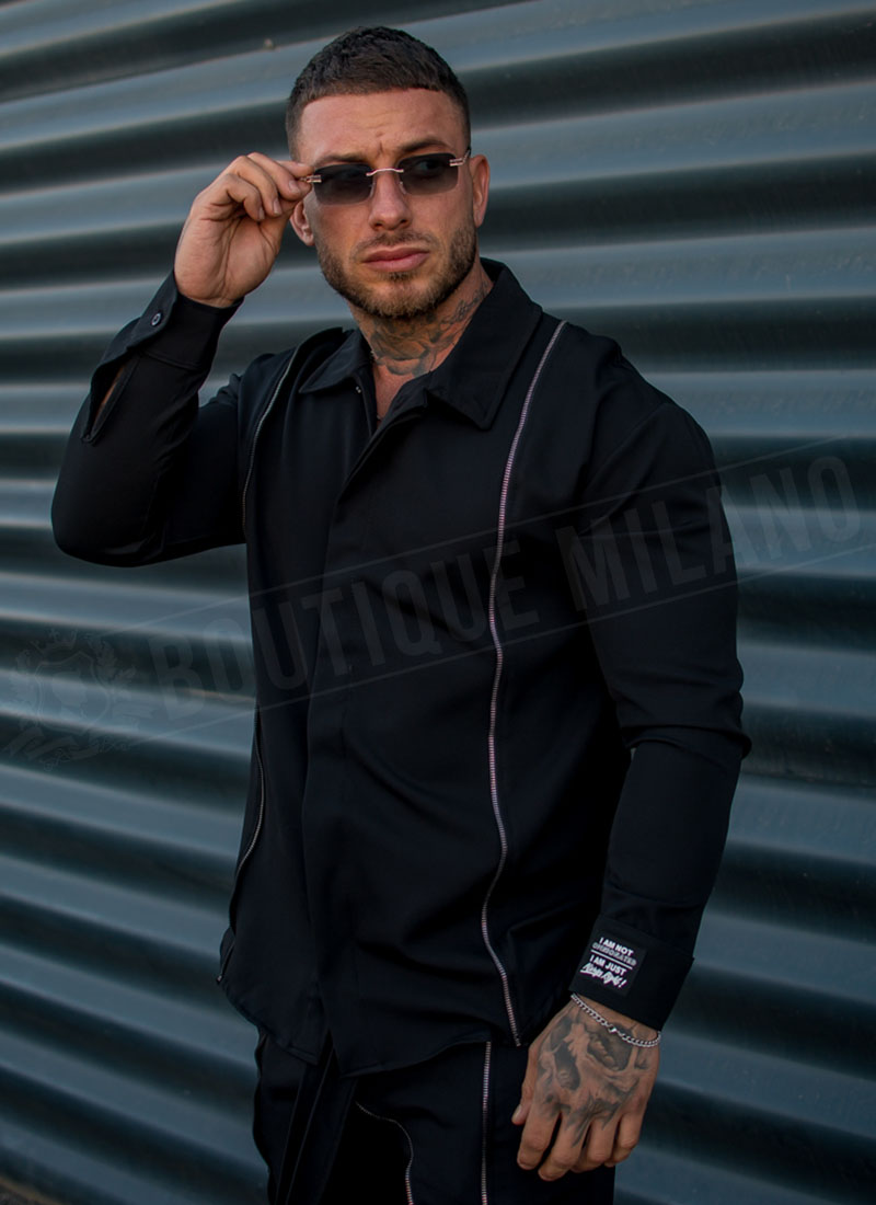 Set barbatesc negru smart-casual L528-1