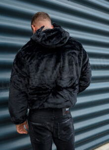 Geaca barbateasca reversibila minimalista neagra K252-1