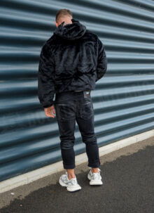 Geaca barbateasca reversibila minimalista neagra K252-1
