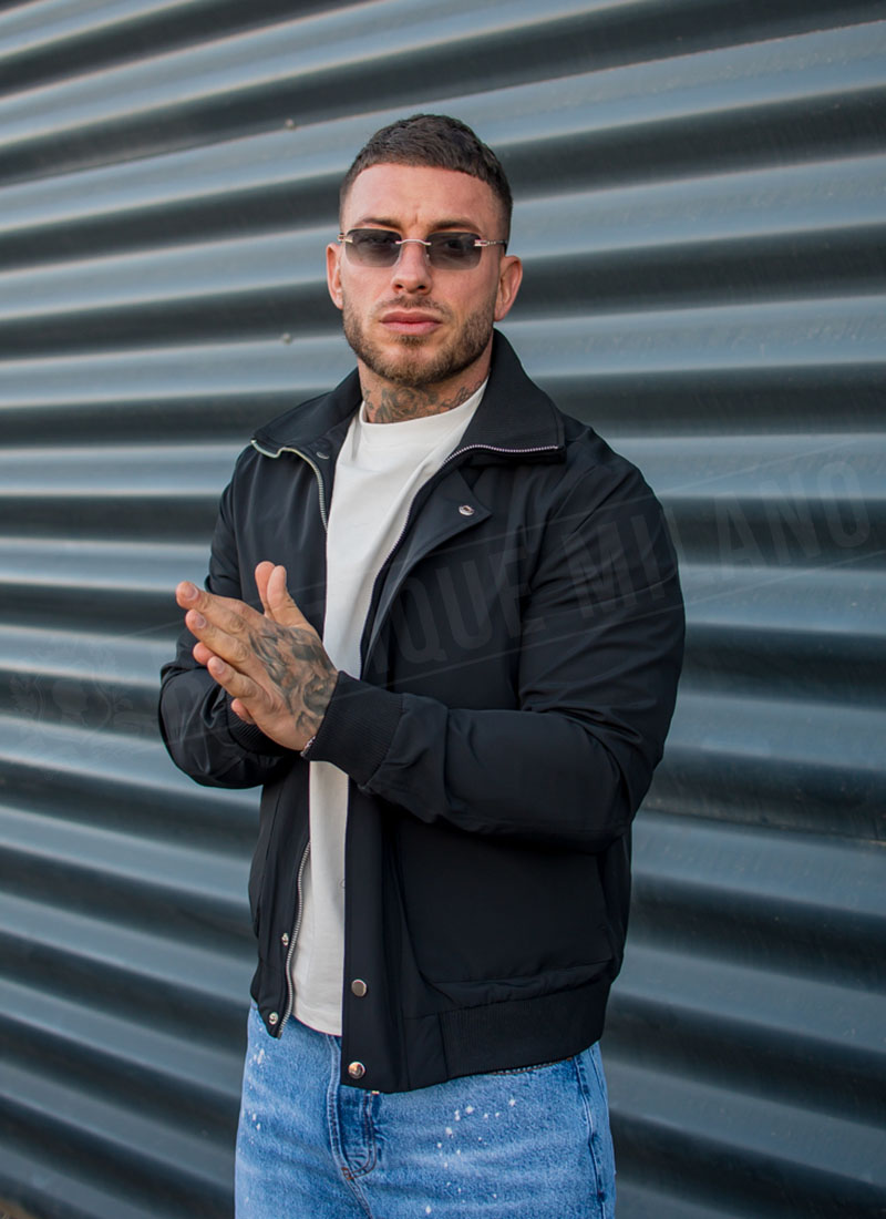 Geaca barbateasca tip windbreaker neagra K3694-1