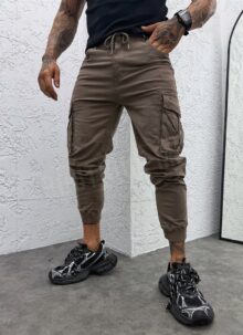 Pantaloni barbatesti cargo maro „STREET CARGO” A22767-2