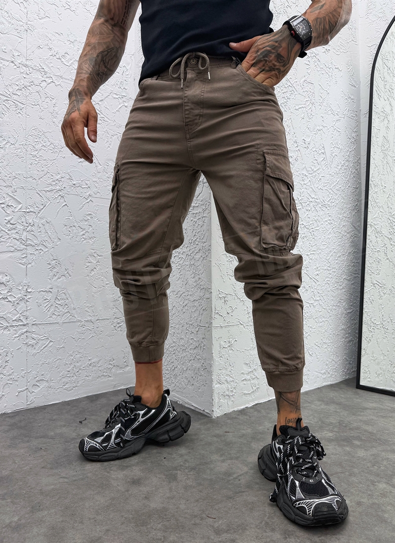 Pantaloni barbatesti cargo maro „STREET CARGO” A22767-2