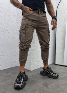 Pantaloni barbatesti cargo maro „STREET CARGO” A22767-2