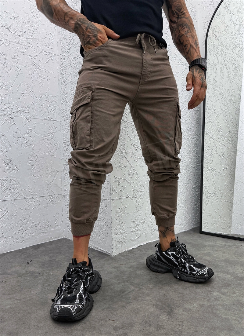 Pantaloni barbatesti cargo maro „STREET CARGO” A22767-2