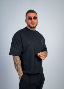 Tricou barbatesc oversize negru T19869-1