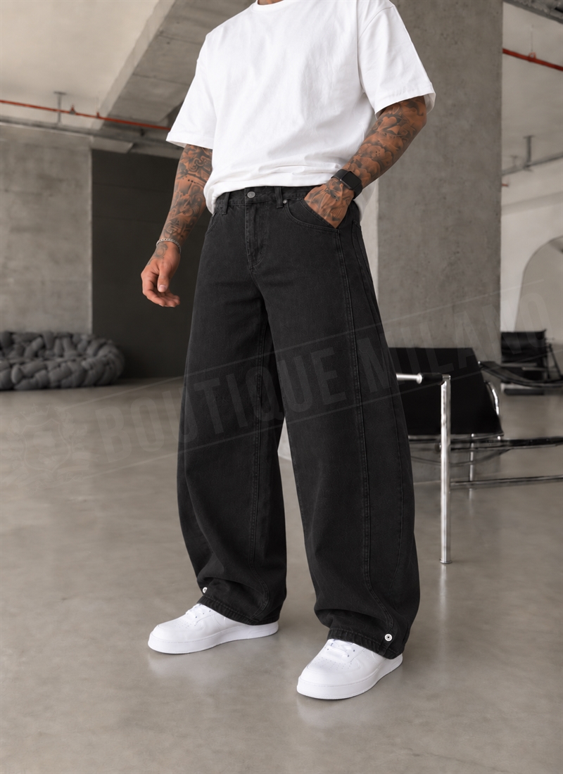Blugi barbatesti negri BAGGY A535-1